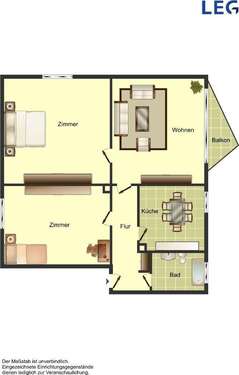 Foto - Wohnung zum Mieten in Ahlen 539,00 € 57.07 m²