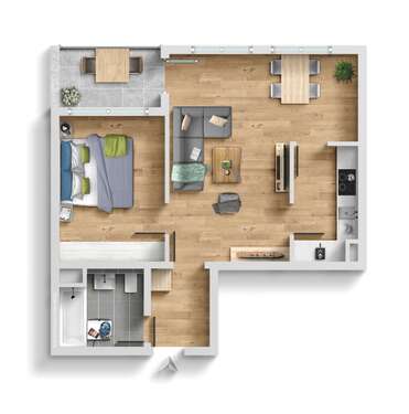 Foto - Wohnung zum Kaufen in Leipzig 192.500,00 € 53.45 m²