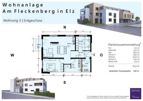 Foto - Wohnung zum Mieten in Elz 1.050,00 € 92.5 m²