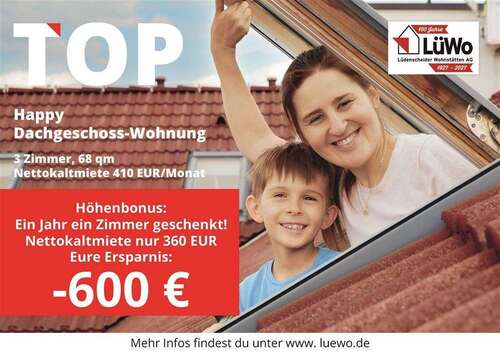 Foto - Wohnung zum Mieten in Lüdenscheid 410,00 € 68.2 m²