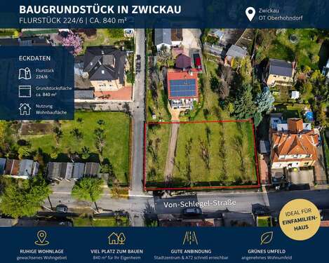 Foto - Grundstück zu verkaufen in Zwickau 129.000,00 € 840 m²