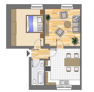 Foto - Wohnung zum Mieten in Herten 449,00 € 55.18 m²