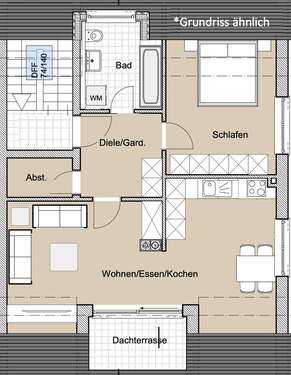 Foto - Wohnung zum Mieten in Unterschleißheim 1.155,00 € 60 m²
