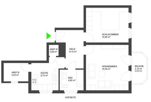 Foto - Wohnung zum Mieten in Gießen 800,00 € 60 m²