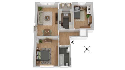 Foto - Wohnung zum Mieten in Hagen 442,00 € 68 m²