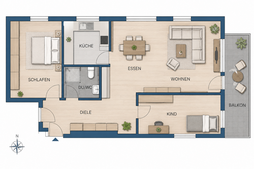 Foto - Wohnung zum Kaufen in Renningen 245.000,00 € 61 m²