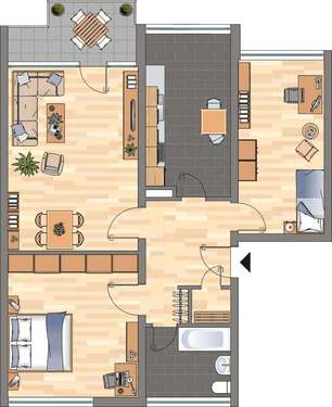 Foto - Wohnung zum Mieten in Dortmund 599,00 € 74.83 m²