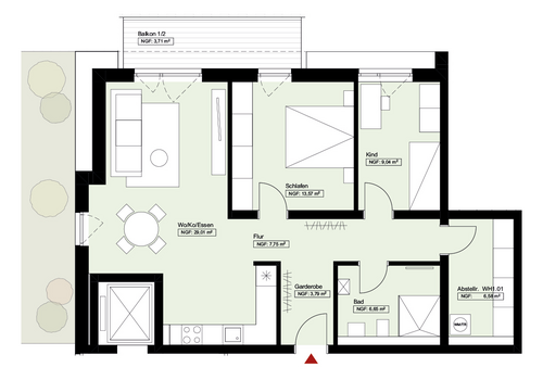 Foto - Wohnung zum Kaufen in Bretten 405.000,00 € 77.81 m²