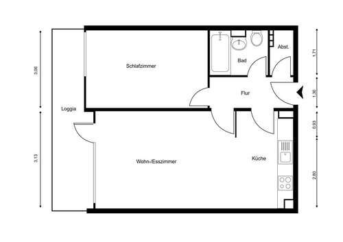 Foto - Wohnung zum Kaufen in Waldkirch 159.000,00 € 58 m²