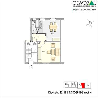 Foto - Wohnung zum Mieten in Essen 341,00 € 42.55 m²
