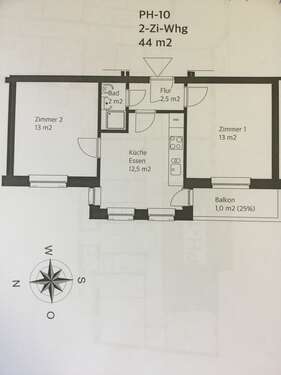 Foto - Wohnung zum Mieten in Wilhelmshaven 499,00 € 44 m²