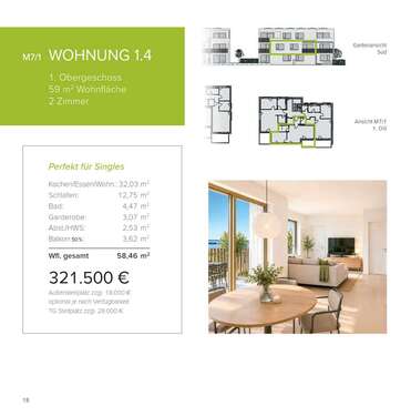 Foto - Wohnung zum Kaufen in Langenau 321.500,00 € 59 m²