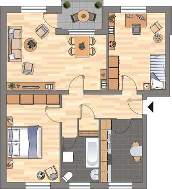 Foto - Wohnung zum Mieten in Varel 529,00 € 66.23 m²