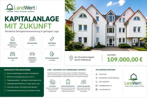 Foto - Wohnung zum Kaufen in Oldenburg 109.000,00 € 33.09 m²