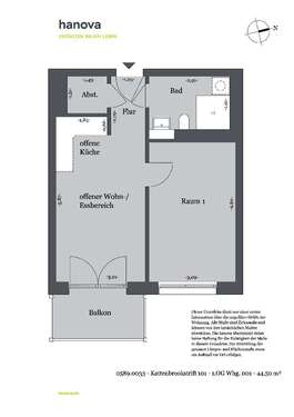 Foto - Wohnung zum Mieten in Hannover 560,12 € 44.81 m²