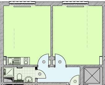 Foto - Wohnung zum Mieten in Mannheim 550,00 € 42 m²