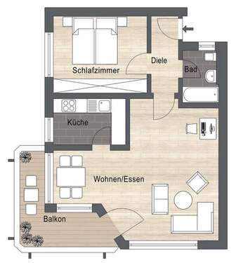 Foto - Wohnung zum Kaufen in Ingolstadt 155.000,00 € 62 m²