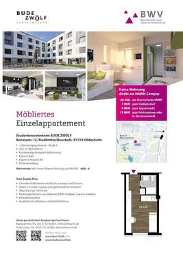 Foto - Wohnung zum Mieten in Hildesheim 600,00 € 23 m²
