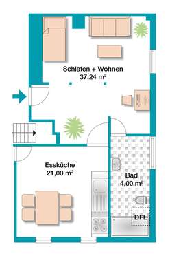 Foto - Wohnung zum Mieten in Unterwaldhausen 600,00 € 62 m²