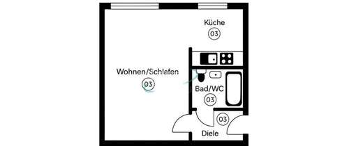 Foto - Wohnung zum Kaufen in Leipzig 90.000,00 € 31.53 m²