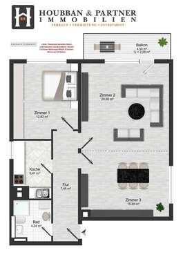 Foto - Wohnung zum Kaufen in Frankfurt am Main 493.000,00 € 68.28 m²