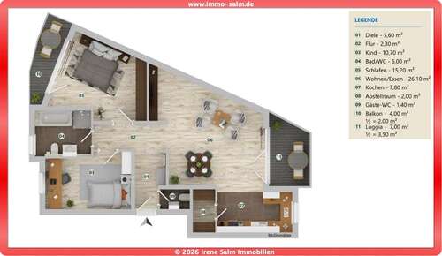 Foto - Wohnung zum Kaufen in Hochheim 330.000,00 € 83 m²