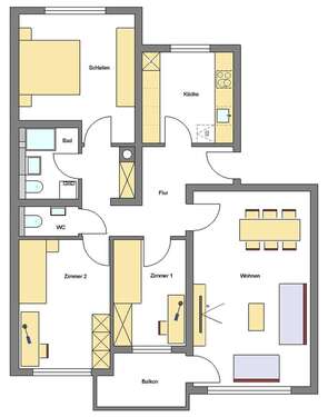 Foto - Wohnung zum Mieten in Darmstadt 1.005,00 € 88 m²