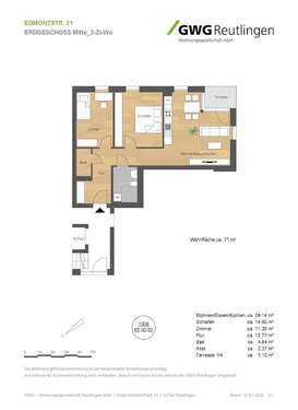 Foto - Wohnung zum Mieten in Reutlingen 623,38 € 71 m²