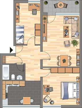 Foto - Wohnung zum Mieten in Dortmund 559,00 € 70.55 m²