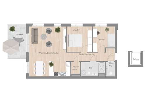 Foto - Wohnung zum Mieten in Besigheim 1.230,00 € 86.04 m²