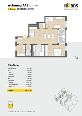 Foto - Wohnung zum Kaufen in Friedrichshafen 555.000,00 € 86.07 m²