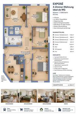 Foto - Wohnung zum Mieten in Berlin 1.150,00 € 65 m²