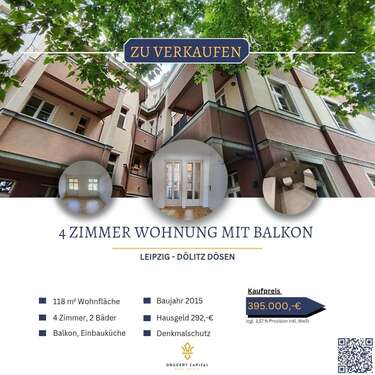 Foto - Wohnung zum Kaufen in Leipzig Dölitz-Dösen 395.000,00 € 117.8 m²