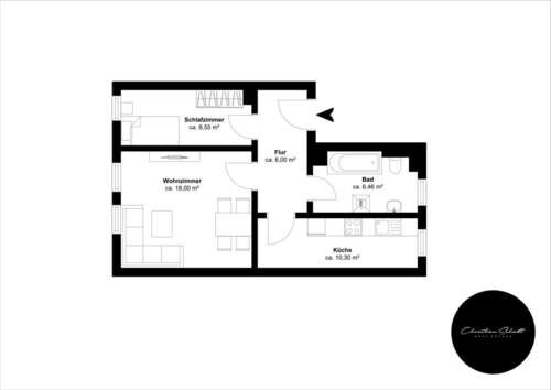 Foto - Wohnung zum Mieten in Leipzig Stötteritz 545,00 € 49.32 m²