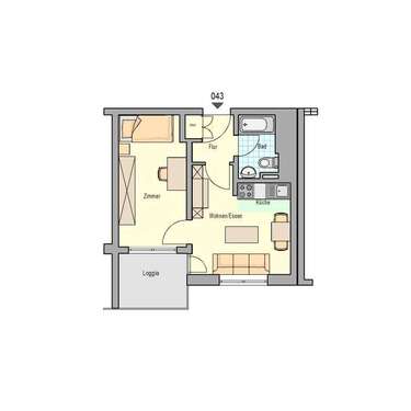 Foto - Wohnung zum Mieten in Köln 400,00 € 34.36 m²