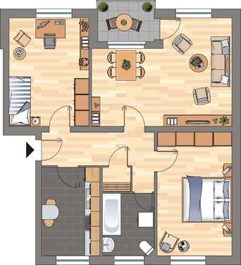 Foto - Wohnung zum Mieten in Varel 599,00 € 73.55 m²