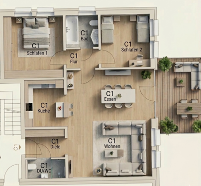 Foto - Wohnung zum Kaufen in Neuss 441.000,00 € 84.79 m²
