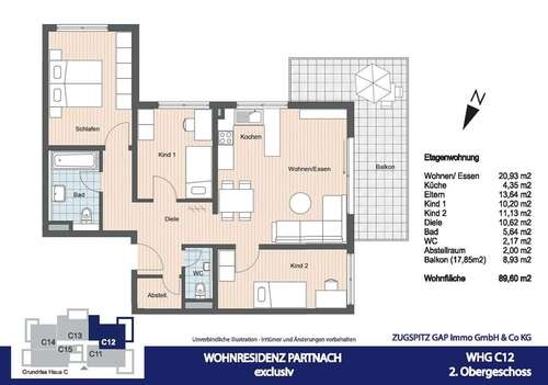 Foto - Wohnung zum Mieten in Garmisch-Partenkirchen 2.140,00 € 89.6 m²