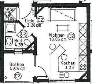 Foto - Wohnung zum Mieten in Dresden 280,00 € 31.31 m²