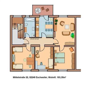 Foto - Wohnung zum Mieten in Eschweiler 750,00 € 103 m²