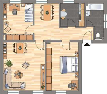 Foto - Wohnung zum Mieten in Duisburg 350,11 € 69 m²