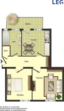 Foto - Wohnung zum Mieten in Duisburg 265,56 € 53.15 m²