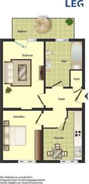 Foto - Wohnung zum Mieten in Duisburg 269,81 € 52.74 m²