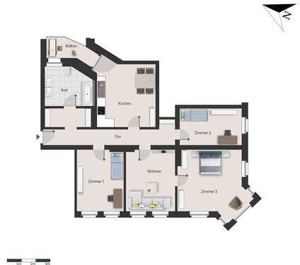 Foto - Wohnung zum Mieten in Magdeburg 945,00 € 105 m²