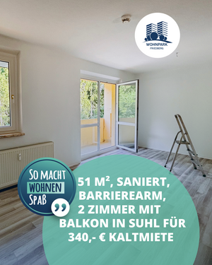 Foto - Wohnung zum Mieten in Suhl 340,00 € 50.3 m²