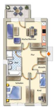 Foto - Wohnung zum Mieten in Freiberg 520,00 € 69.42 m²