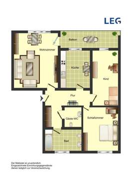 Foto - Wohnung zum Mieten in Unna 390,11 € 73.32 m²