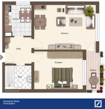 Foto - Wohnung zum Kaufen in Deggendorf 169.000,00 € 55 m²
