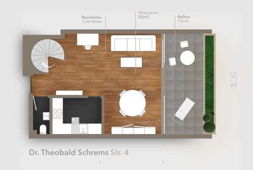 Foto - Wohnung zum Mieten in Regensburg 1.290,00 € 96.05 m²