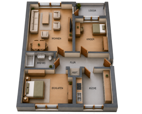 Foto - Wohnung zum Kaufen in Koblenz 229.000,00 € 67 m²